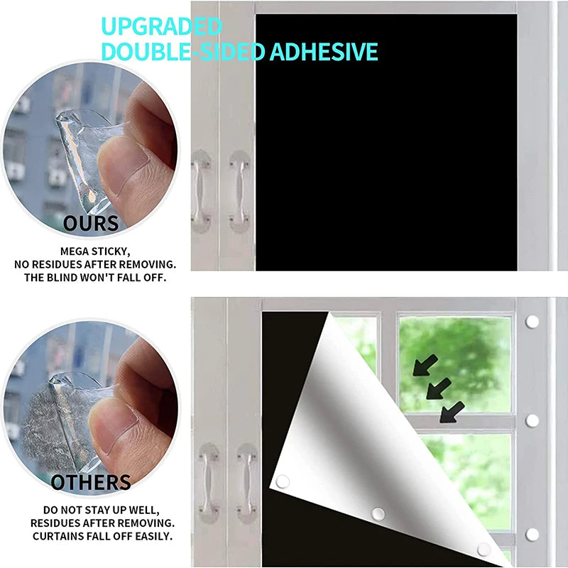 Self-Adhesive Pleated Blackout Blinds